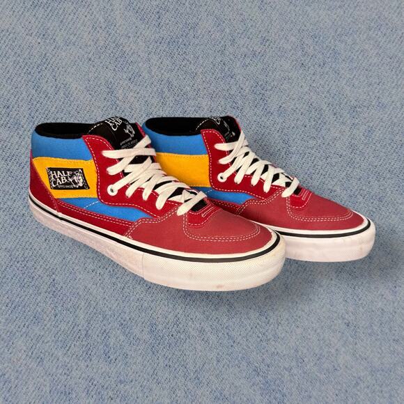VANS Other - Vans Half Cab Pro Red Multi-Color Skateboarding Shoes, Men Size 9